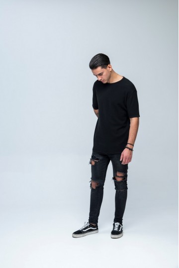 SS Waffle Tee Black